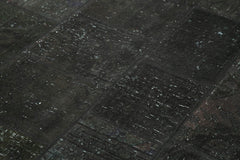 Kırk Yama Siyah Patchwork Pamuk Yün El Dokuma Halısı 172x241 Agacan