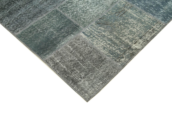 Kırk Yama Gri Patchwork Pamuk Yün El Dokuma Halısı 174x240 Agacan