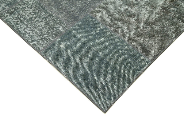 Kırk Yama Gri Patchwork Pamuk Yün El Dokuma Halısı 172x240 Agacan
