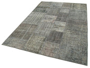 Kırk Yama Gri Patchwork Pamuk Yün El Dokuma Halısı 170x240 Agacan