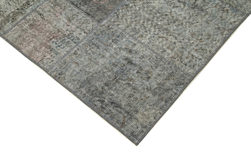 Kırk Yama Gri Patchwork Pamuk Yün El Dokuma Halısı 170x240 Agacan