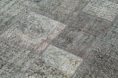 Kırk Yama Gri Patchwork Pamuk Yün El Dokuma Halısı 170x240 Agacan