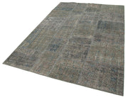Kırk Yama Gri Patchwork Pamuk Yün El Dokuma Halısı 170x245 Agacan