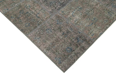 Kırk Yama Gri Patchwork Pamuk Yün El Dokuma Halısı 170x245 Agacan