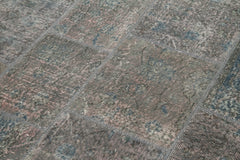 Kırk Yama Gri Patchwork Pamuk Yün El Dokuma Halısı 170x245 Agacan