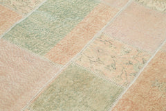 Kırk Yama Bej Patchwork Pamuk Yün El Dokuma Halısı 172x242 Agacan