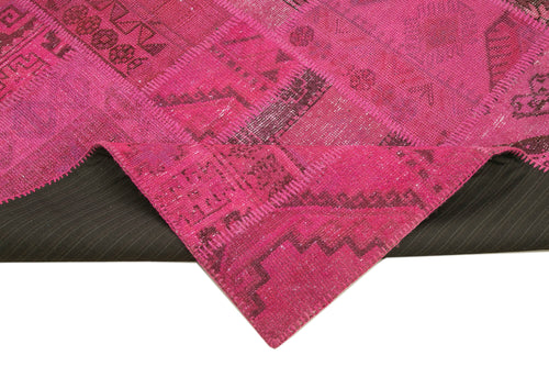 Kırk Yama Pembe Patchwork Pamuk Yün El Dokuma Halısı 172x250 Agacan