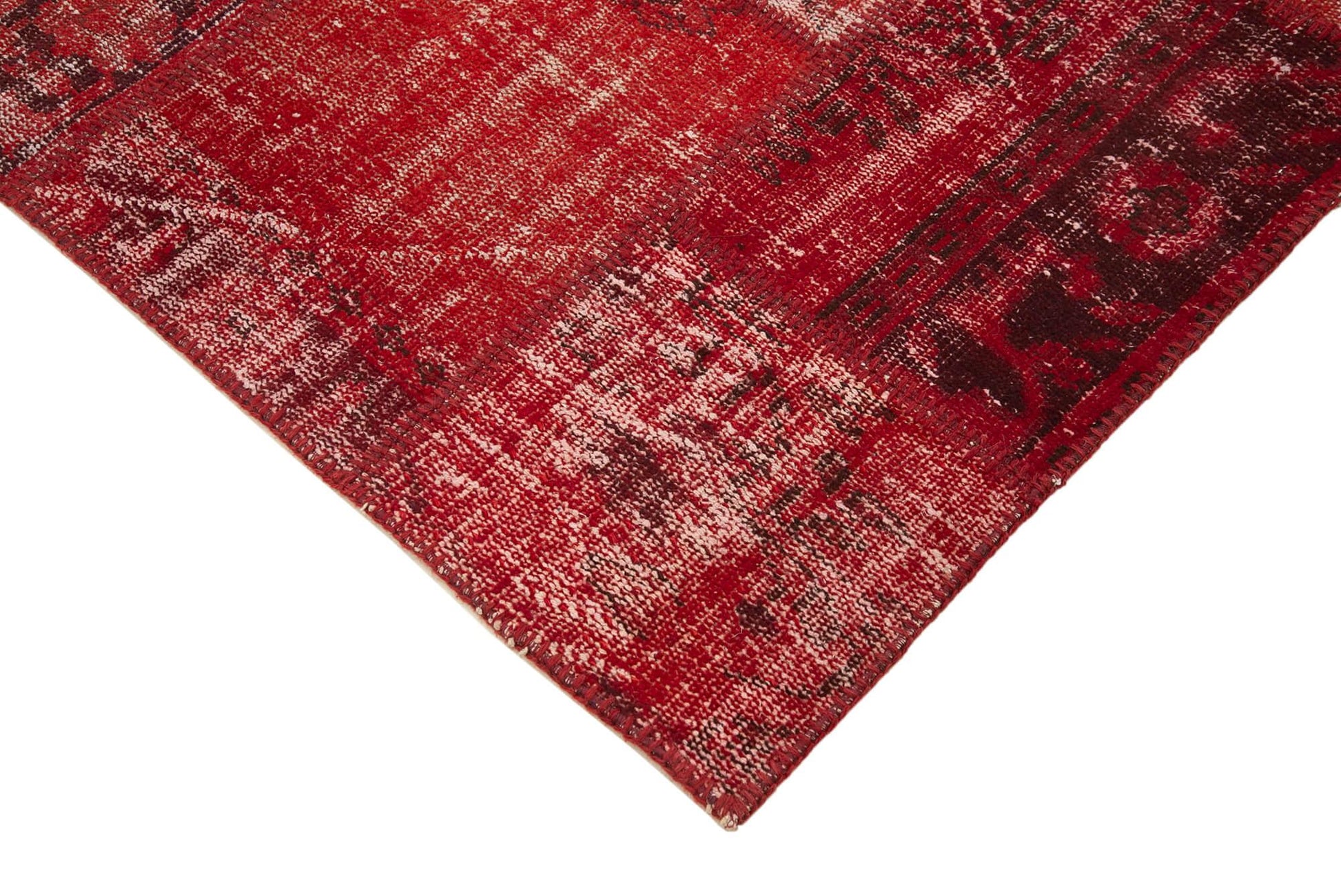 Kırk Yama Kırmızı Patchwork Pamuk Yün El Dokuma Halısı 171x245 Agacan