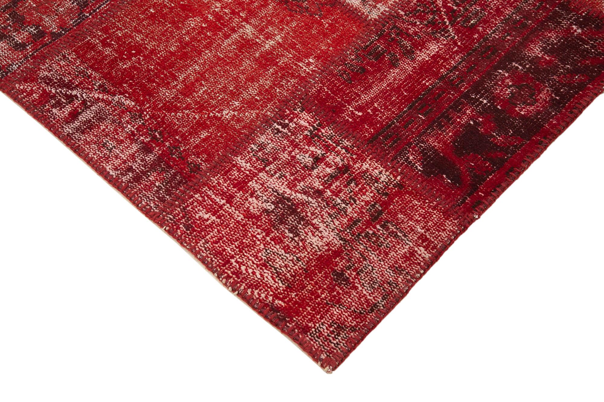 Kırk Yama Kırmızı Patchwork Pamuk Yün El Dokuma Halısı 171x245 Agacan