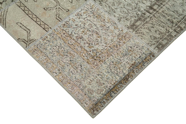 Kırk Yama Gri Patchwork Pamuk Yün El Dokuma Halısı 170x240 Agacan