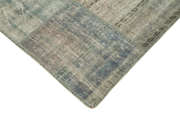 Kırk Yama Gri Patchwork Pamuk Yün El Dokuma Halısı 177x243 Agacan