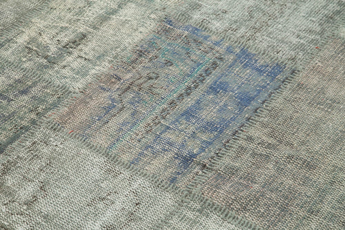 Kırk Yama Gri Patchwork Pamuk Yün El Dokuma Halısı 173x242 Agacan