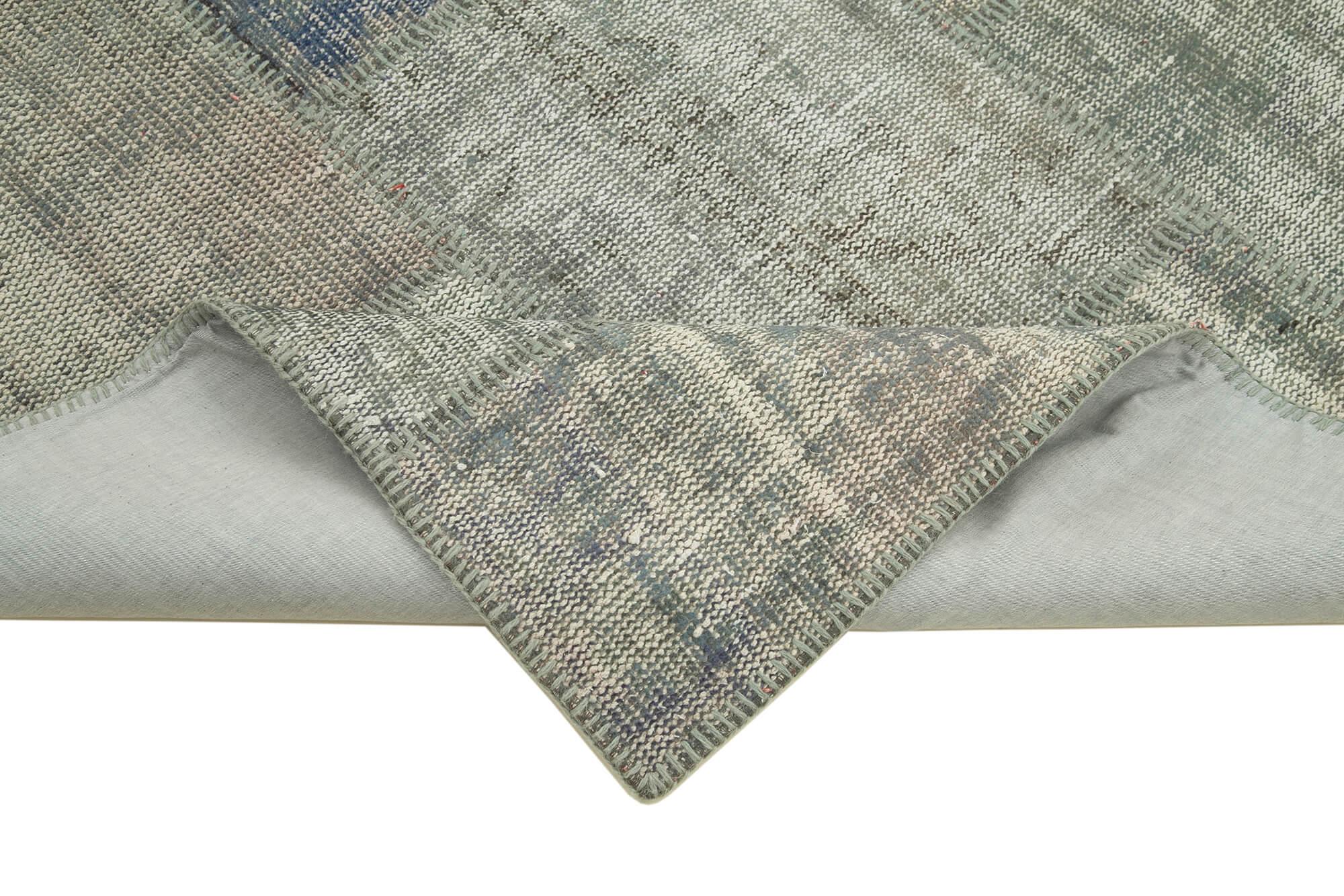 Kırk Yama Gri Patchwork Pamuk Yün El Dokuma Halısı 173x242 Agacan