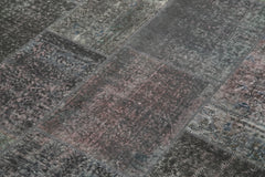 Kırk Yama Gri Patchwork Pamuk Yün El Dokuma Halısı 171x240 Agacan