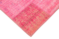 Kırk Yama Pembe Patchwork Pamuk Yün El Dokuma Halısı 156x205 Agacan