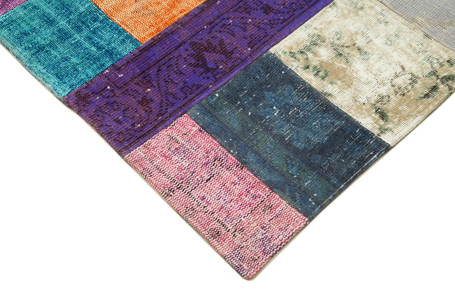 Çok Renkli Geometrik Desenli El Dokuma Halı 143x201 cm 32108 – Koridor kullanımı