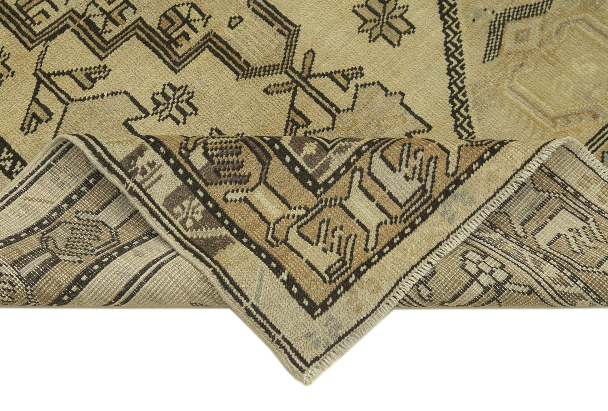 Taspinar Bej Klasik Yün El Dokuma Halısı 115x222 Agacan