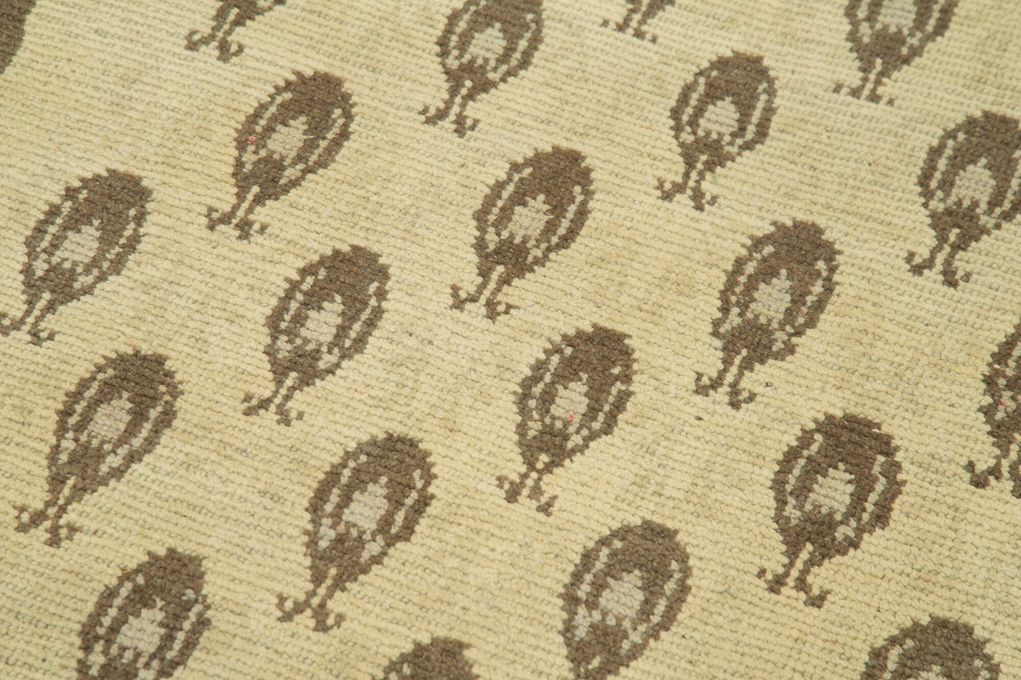 Taspinar Bej Klasik Yün El Dokuma Halısı 88x215 Agacan