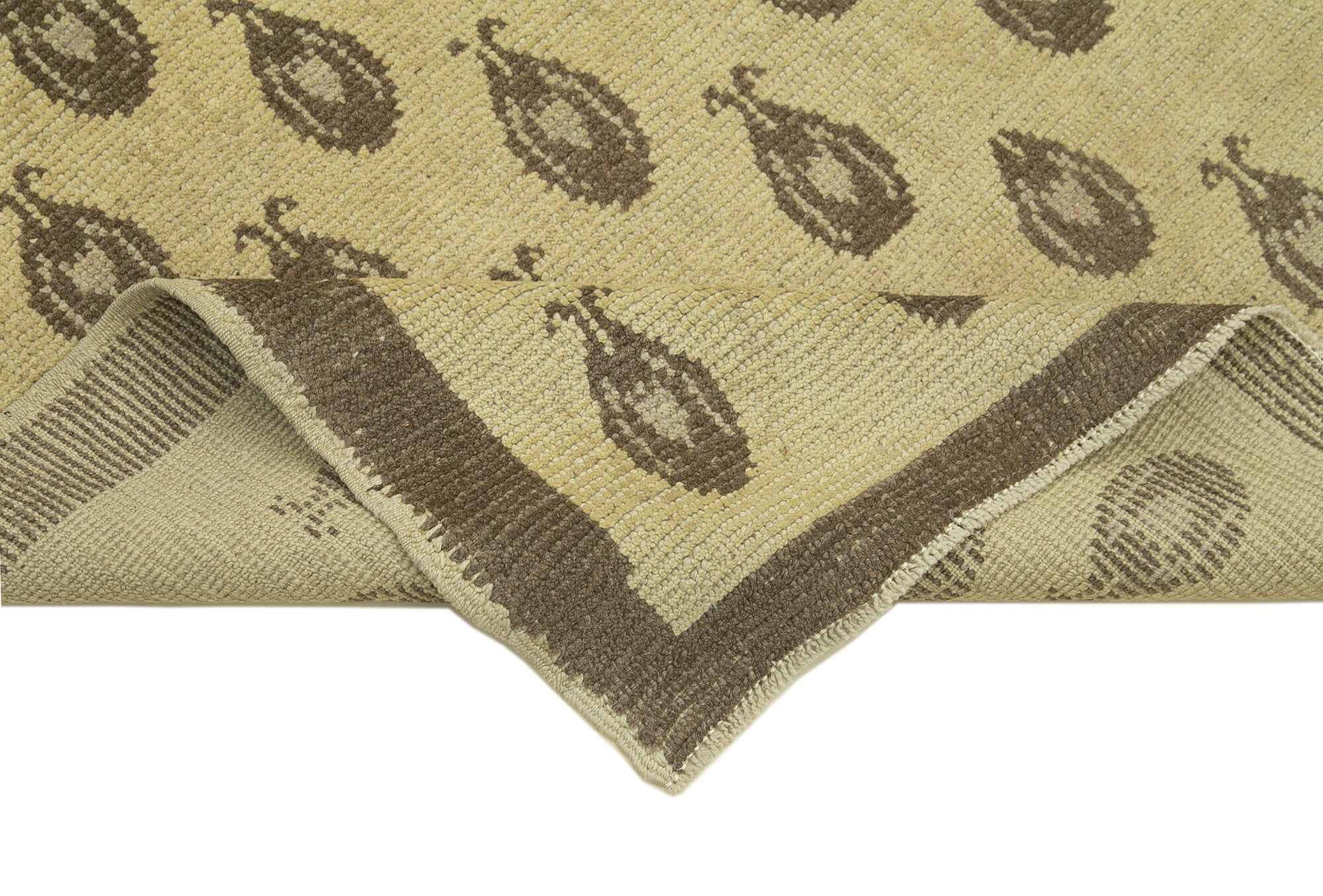 Taspinar Bej Klasik Yün El Dokuma Halısı 88x215 Agacan