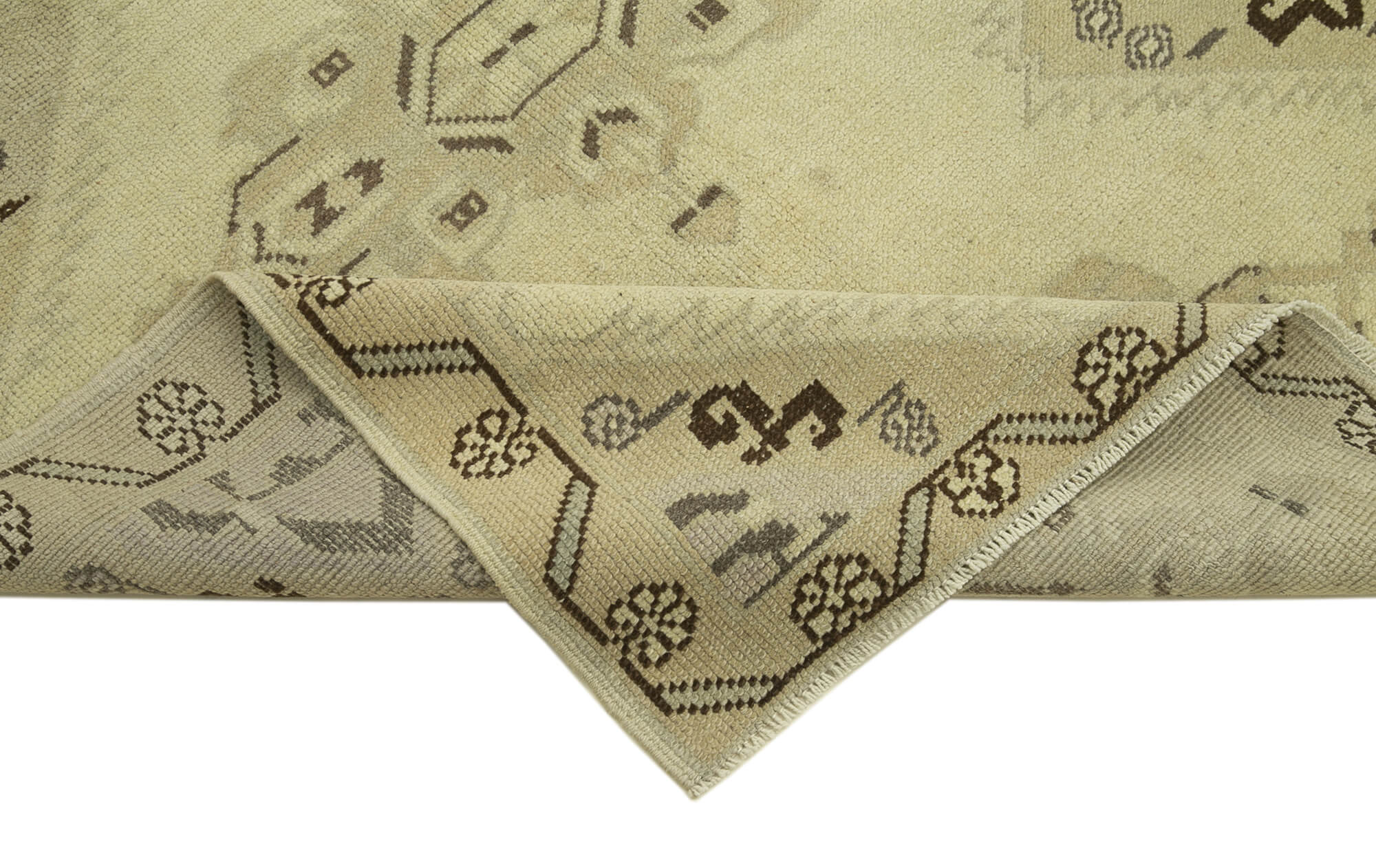 Taspinar Bej Klasik Yün El Dokuma Halısı 109x200 Agacan