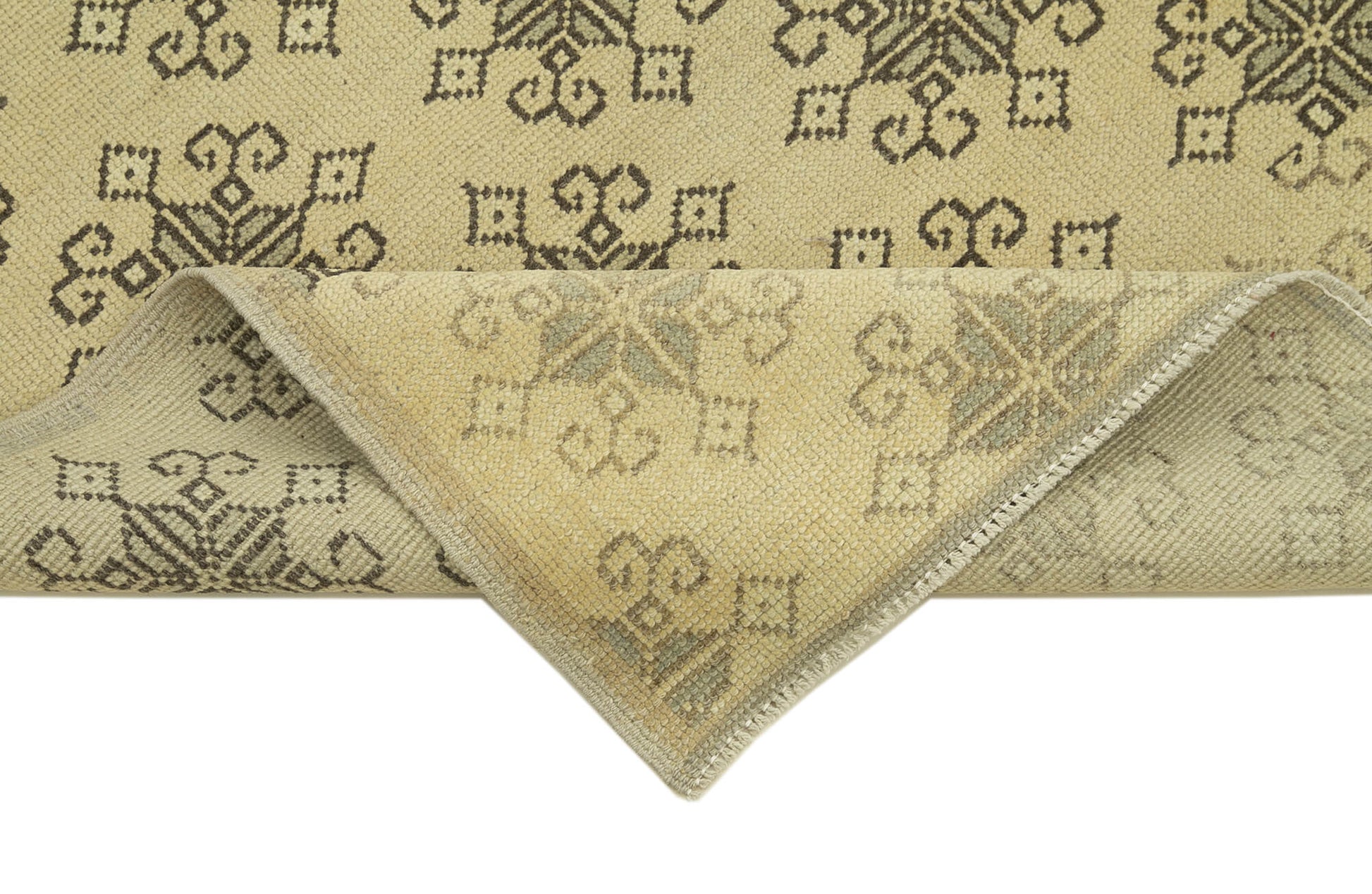 Taspinar Bej Klasik Yün El Dokuma Halısı 86x190 Agacan