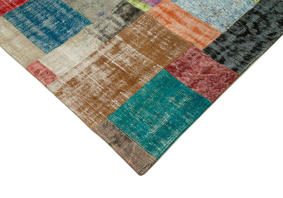 Çok Renkli El Dokuma Halı 30-50 Yıllık Geometrik Desenli 253x304 cm 32305 – Oturma odası kullanımı