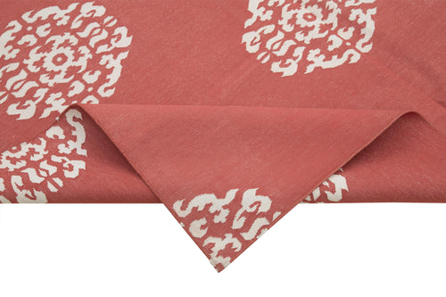 Geometric Duri Kırmızı Geometrik Pamuk Yün El Dokuma Halısı 181x266 Agacan