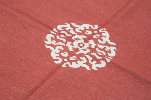 Geometric Duri Kırmızı Geometrik Pamuk Yün El Dokuma Halısı 186x272 Agacan