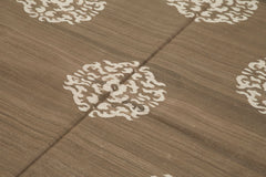 Geometric Duri Kahverengi Geometrik Pamuk Yün El Dokuma Halısı 191x271 Agacan