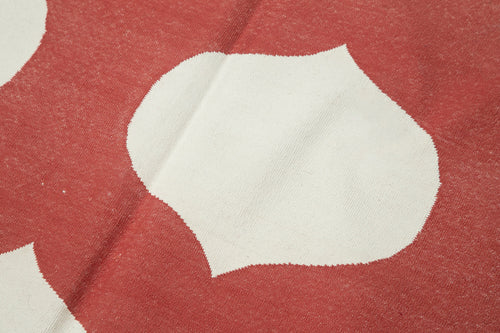 Geometric Duri Kırmızı Geometrik Pamuk Yün El Dokuma Halısı 186x270 Agacan