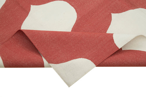 Geometric Duri Kırmızı Geometrik Pamuk Yün El Dokuma Halısı 186x270 Agacan