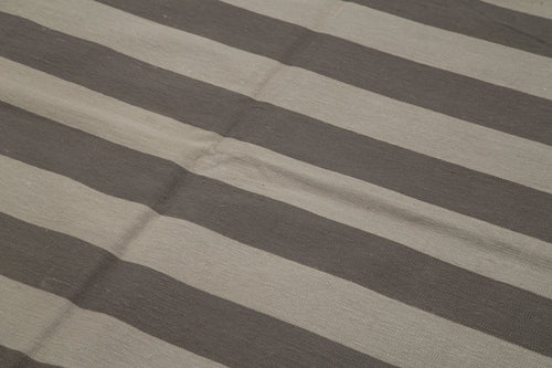 Geometric Duri Kahverengi Geometrik Pamuk Yün El Dokuma Halısı 182x277 Agacan