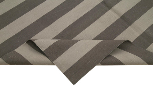 Geometric Duri Kahverengi Geometrik Pamuk Yün El Dokuma Halısı 182x277 Agacan