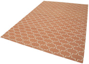 Geometric Duri Turuncu Geometrik Pamuk Yün El Dokuma Halısı 196x279 Agacan