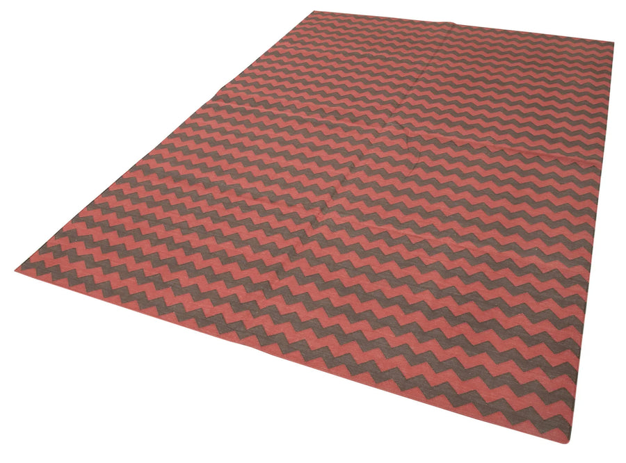 Geometric Duri Kırmızı Geometrik Pamuk Yün El Dokuma Halısı 182x271 Agacan