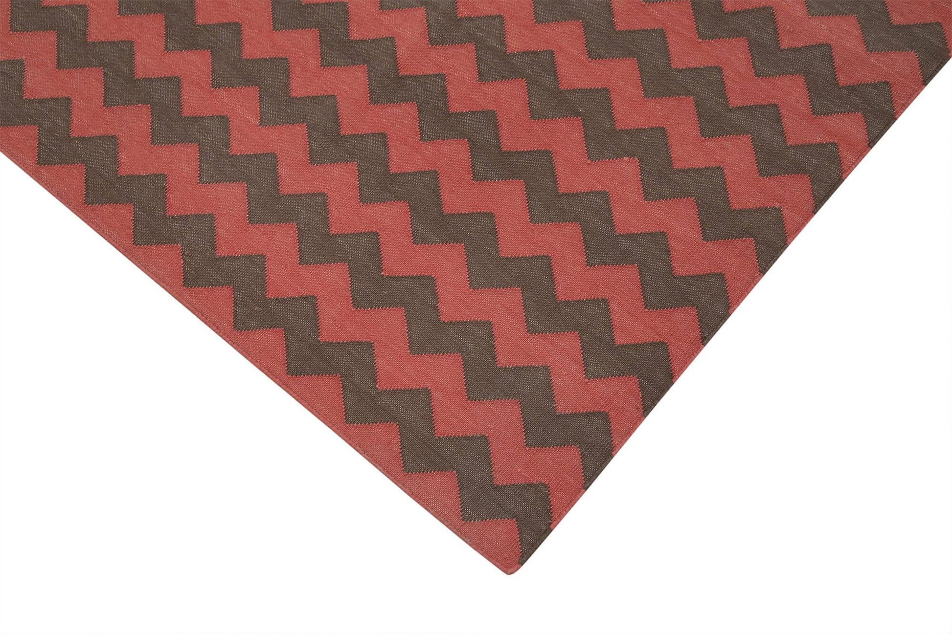 Geometric Duri Kırmızı Geometrik Pamuk Yün El Dokuma Halısı 182x271 Agacan