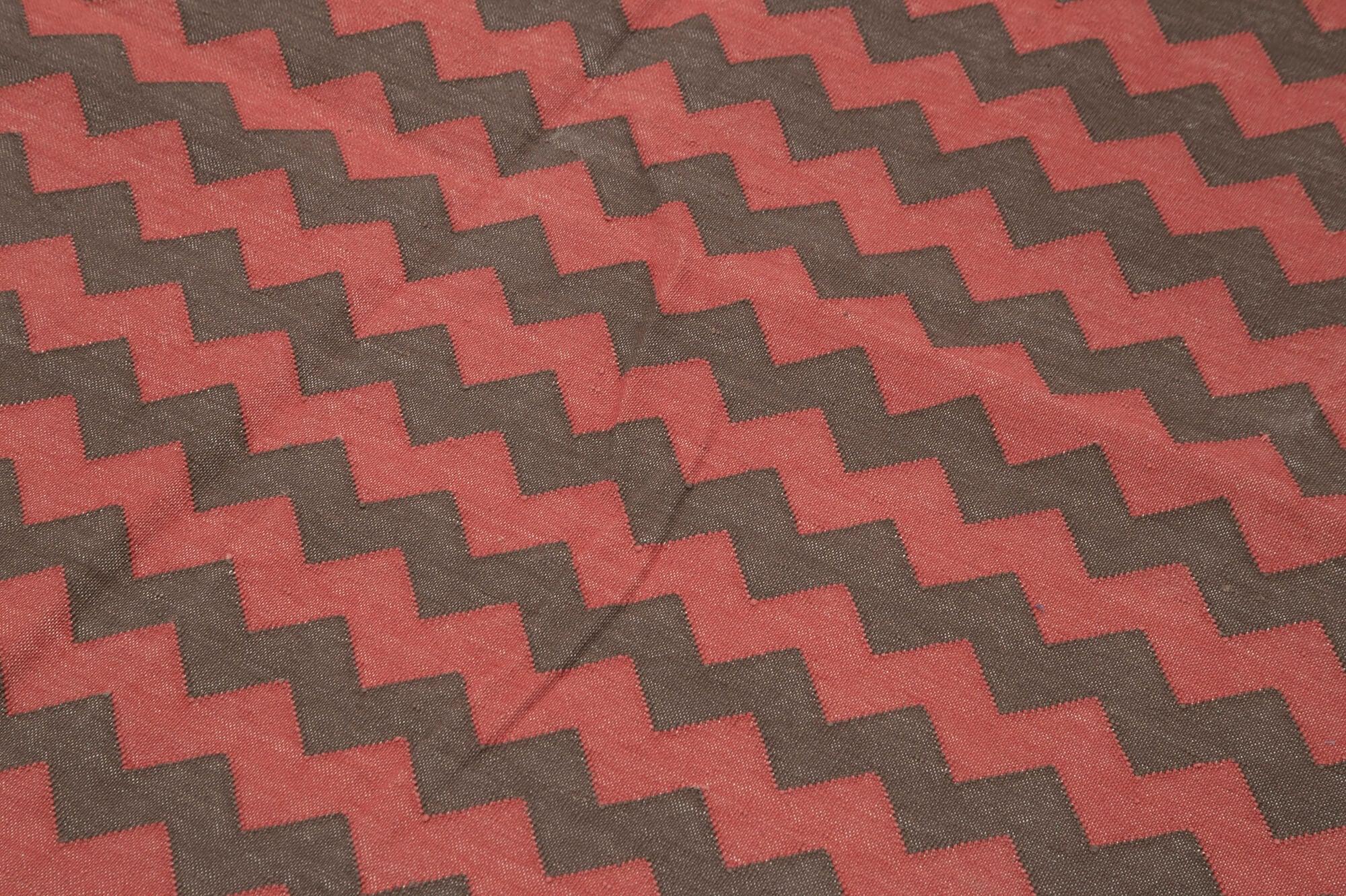 Geometric Duri Kırmızı Geometrik Pamuk Yün El Dokuma Halısı 182x271 Agacan