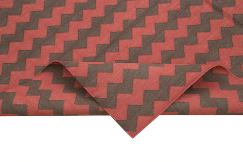 Geometric Duri Kırmızı Geometrik Pamuk Yün El Dokuma Halısı 182x271 Agacan