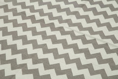 Geometric Duri Gri Geometrik Pamuk Yün El Dokuma Halısı 183x277 Agacan