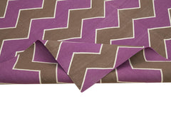 Geometric Duri Kahverengi Geometrik Pamuk Yün El Dokuma Halısı 187x271 Agacan