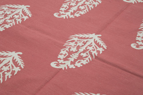 Geometric Duri Kırmızı Geometrik Pamuk Yün El Dokuma Halısı 180x272 Agacan