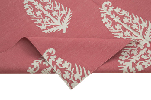 Geometric Duri Kırmızı Geometrik Pamuk Yün El Dokuma Halısı 180x272 Agacan