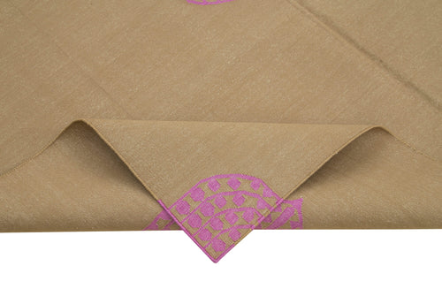 Geometric Duri Kahverengi Geometrik Pamuk Yün El Dokuma Halısı 179x269 Agacan