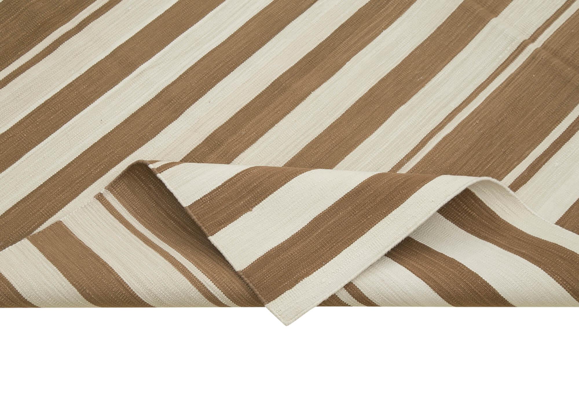 Geometric Duri Kahverengi Geometrik Pamuk Yün El Dokuma Halısı 182x276 Agacan