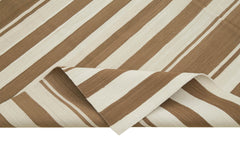 Geometric Duri Kahverengi Geometrik Pamuk Yün El Dokuma Halısı 182x276 Agacan