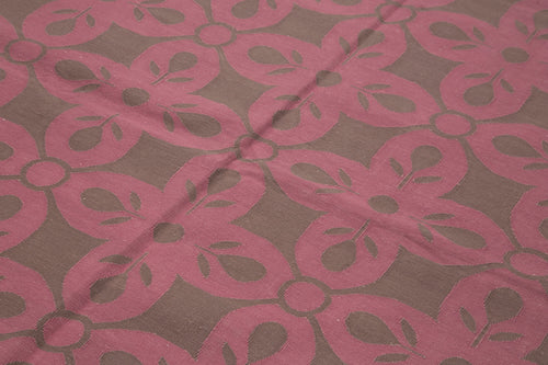 Geometric Duri Kahverengi Geometrik Pamuk Yün El Dokuma Halısı 185x269 Agacan