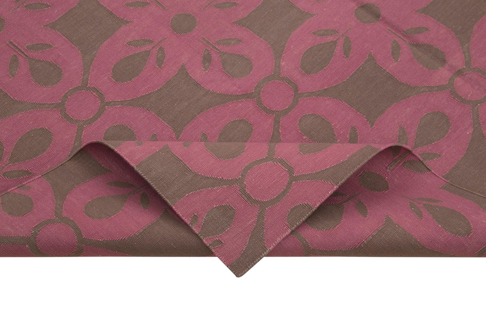 Geometric Duri Kahverengi Geometrik Pamuk Yün El Dokuma Halısı 185x269 Agacan