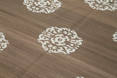 Geometric Duri Kahverengi Geometrik Pamuk Yün El Dokuma Halısı 180x268 Agacan