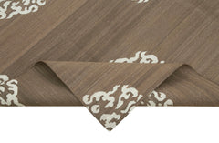 Geometric Duri Kahverengi Geometrik Pamuk Yün El Dokuma Halısı 180x268 Agacan