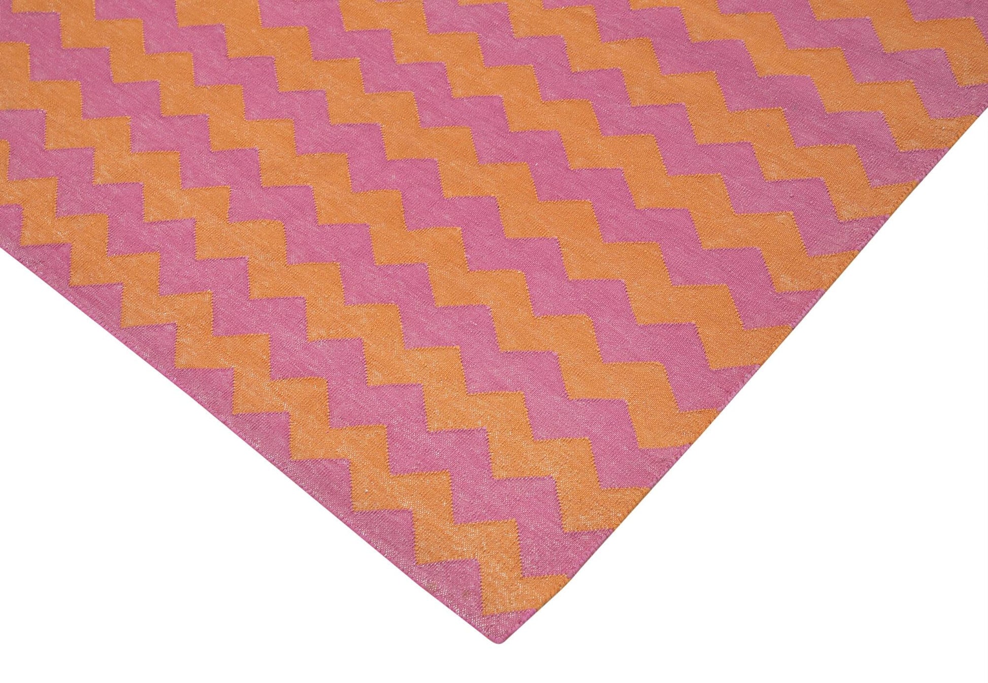 Geometric Duri Mor Geometrik Pamuk Yün El Dokuma Halısı 182x272 Agacan